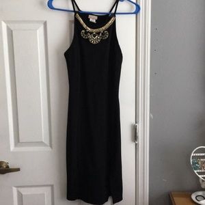 Black midi dress